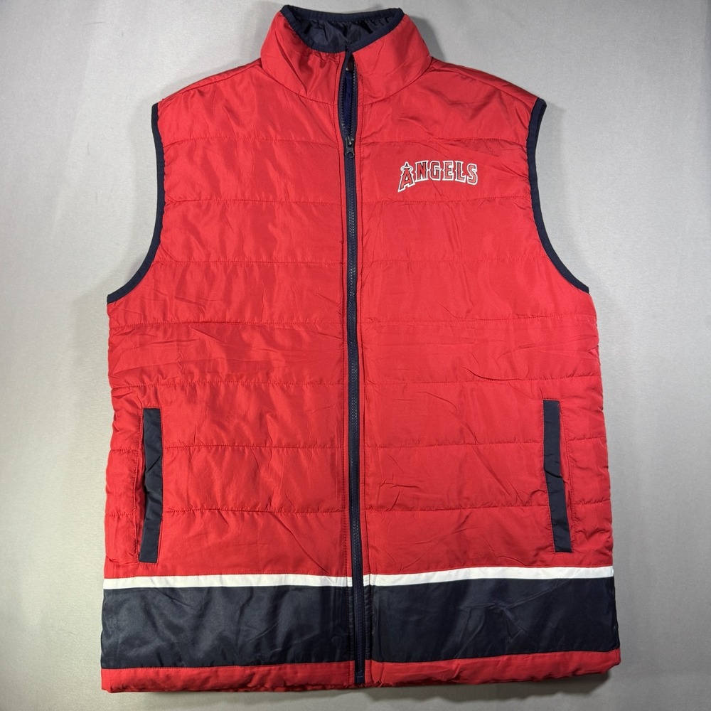 Los Angeles Angels MLB Puffer Vest XL Red Navy Full Zip Success Brands Nitto